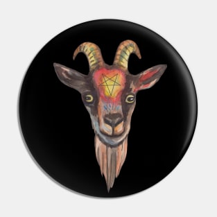 Satanic pet goat occult Pin