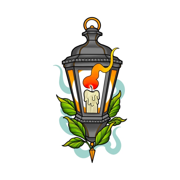 Neotraditional Lantern by Lauren Street