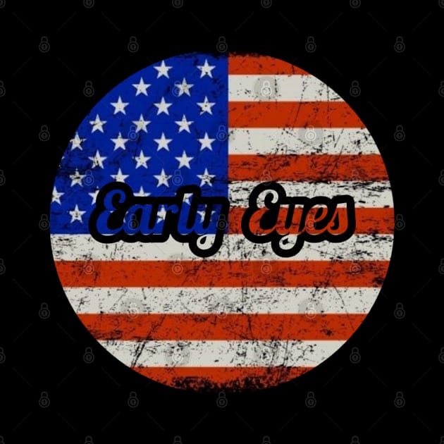 Early Eyes / USA Flag Vintage Style by Mieren Artwork 