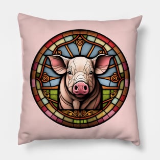 Stained Glass Pig Pillow