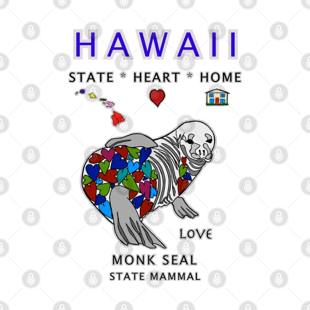 Hawaii, Monk Seal, Love, Valentines Day, State, Heart, Home by cfmacomber