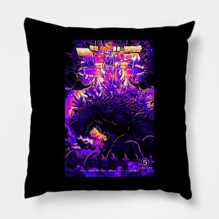 Retro God Fire Zilla Pillow