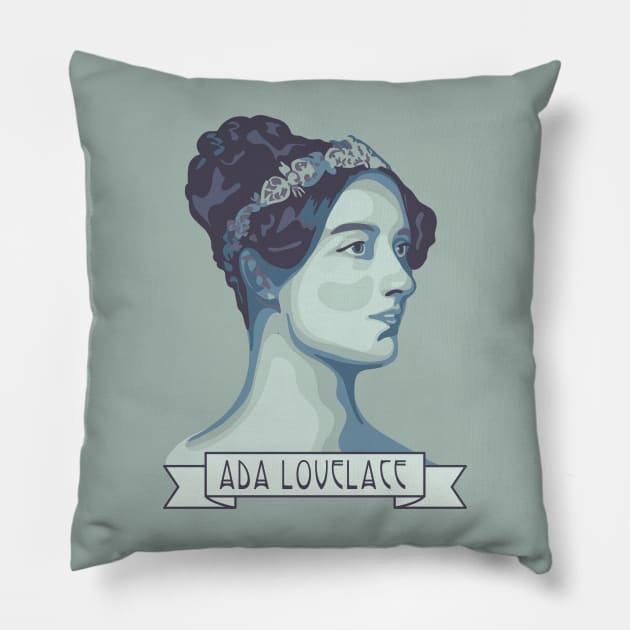 Ada Lovelace Portrait Pillow by Slightly Unhinged