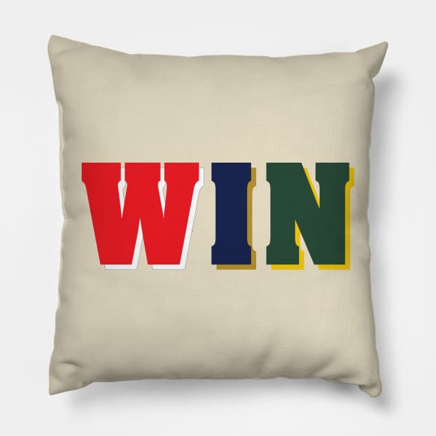 WIN IN WISCONSIN Pillow by upursleeve