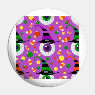 Eyes with hat in candyland on purple Pin