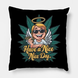 Smoking Angel | Have a Nice Day | T Shirt Design Pillow