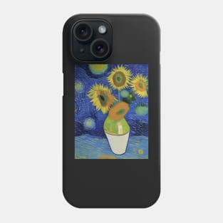 Starry Night Meets Sunflowers By Ricaso Phone Case