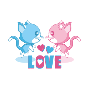 Kittens and love are always together. T-Shirt