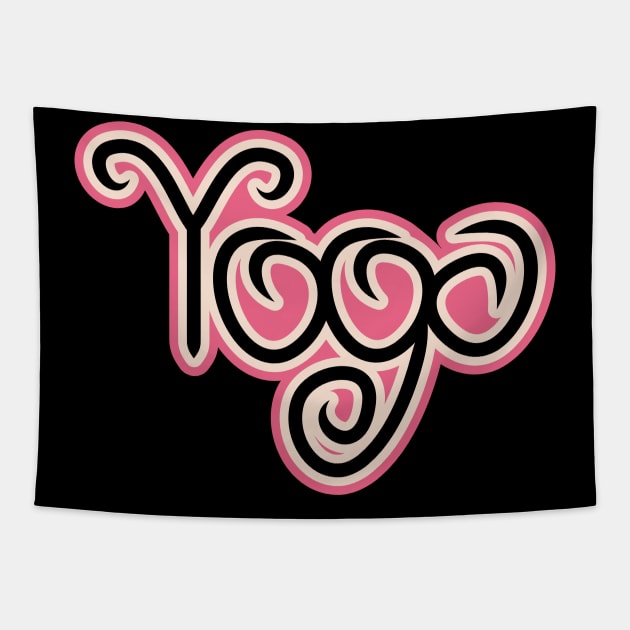 Creative and Cute Yoga Design Tapestry by jazzworldquest