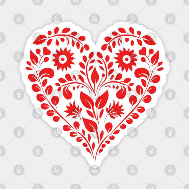 A Scandinavian Valentines Heart Magnet by nancy.hajjar@yahoo.com