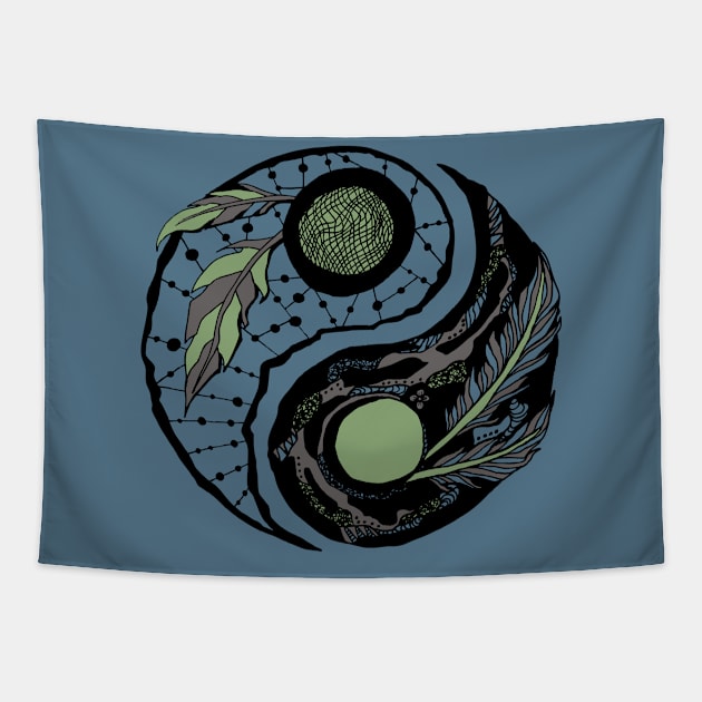 Mellow Cool Yin Yang Tapestry by kenallouis