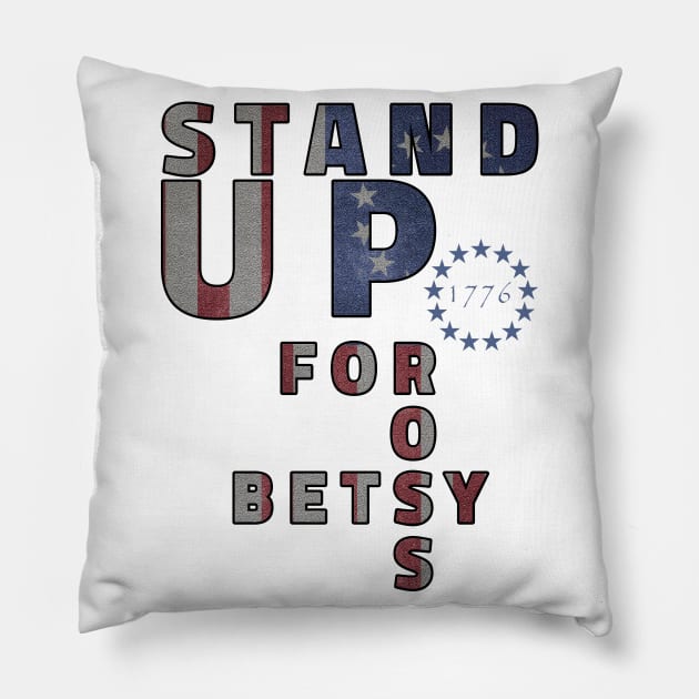 Stand up for Betsy Ross, Betsy Ross Flag tee-Rush Limbaugh Pillow by artspot