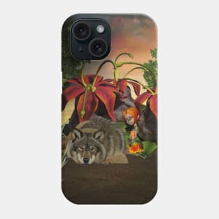 Little fairy with wolf Phone Case