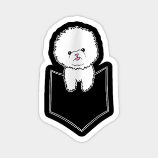 Bichon Frise Dog In He Pocket Cute Pocket Bichon Frise Magnet