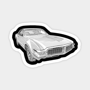 Oldsmobile Toronado 1968 American classic car monochrome Magnet