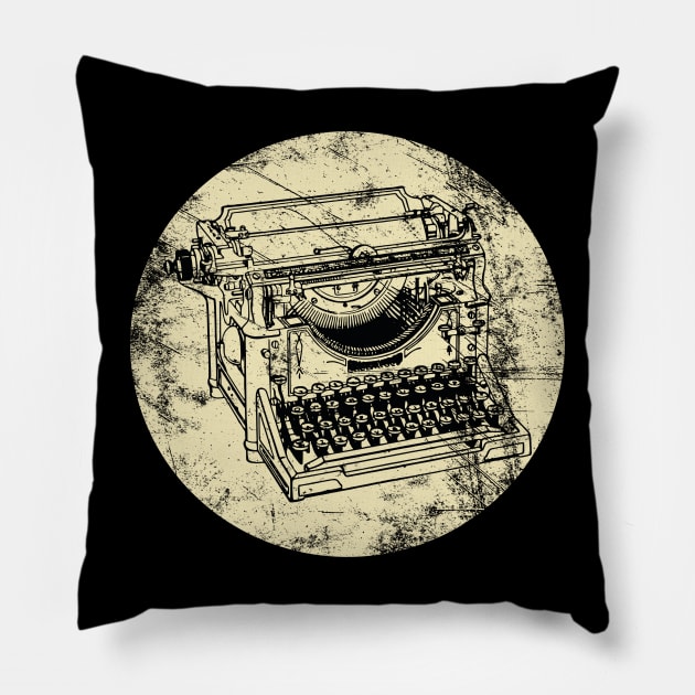 DISTRESSED VINTAGE TYPEWRITER BEIGE Pillow by MarniD9