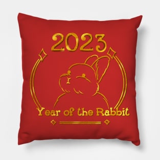 Year of the rabbit gold Pillow
