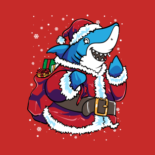 Shark Santa Claus Christmas T-Shirt