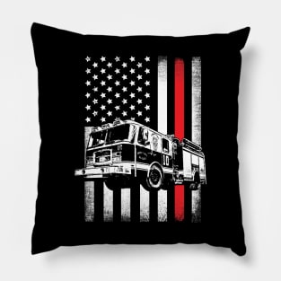 Fireman American Flag Pillow