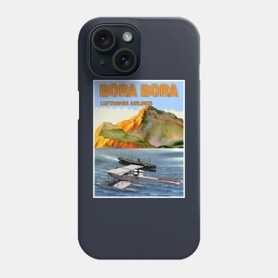 Lufthansa Airline Vintage Fly to Bora Bora Travel Advertising Poster Print Phone Case