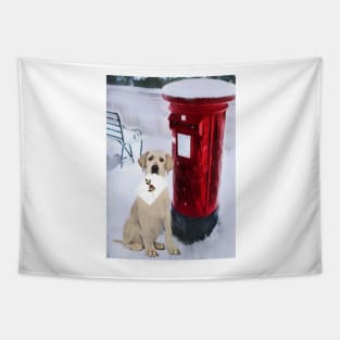 Labrador Postbox Dog Tapestry