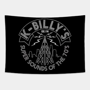 K Billy's Radio Mast Logo Tapestry