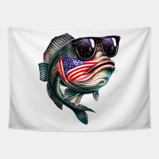 Cool American Bass Fish #2 Tapestry
