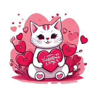 Valentine's Day Cat T-Shirt