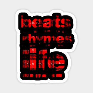 Beats rhymes life (red plaid) Magnet