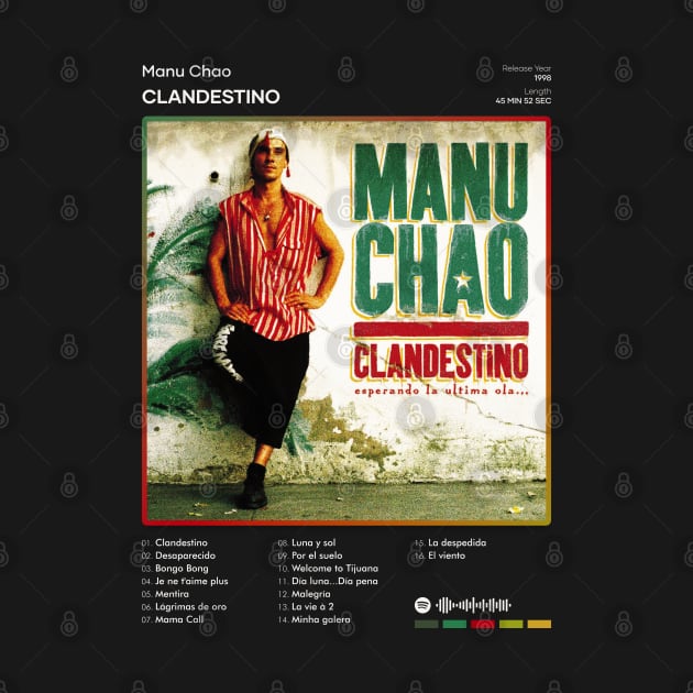 Manu Chao - Clandestino Tracklist Album by 80sRetro