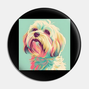 70s Tibetan Terrier Vibes: Pastel Pup Parade Pin