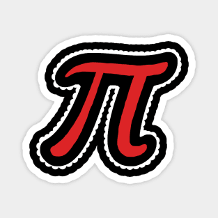 Red Black and White Pi Magnet