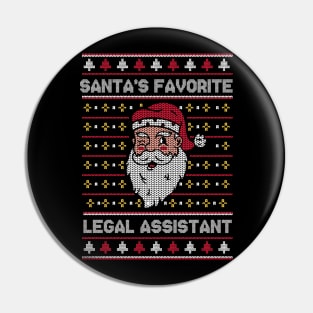 Santa's Favorite Legal Assistant // Funny Ugly Christmas Sweater // Legal Aide Holiday Xmas Pin