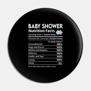 Baby Shower Nutrition Facts Label Pin