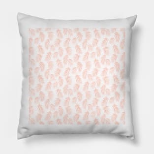 Blush Pink Minimal Palm Leaves Pillow