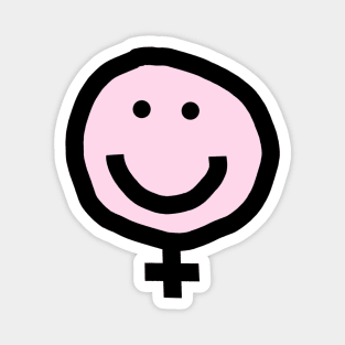 Female Pink Smiley Face Magnet