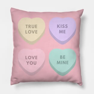 Candy Hearts for Valentines Day Pillow