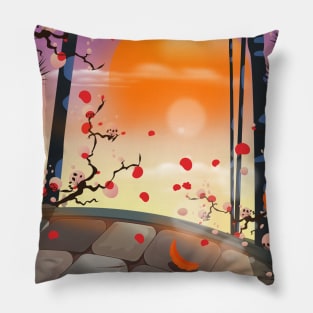 Japanese Blossom Garden. Pillow