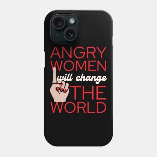 Angry Women Will Change The World Red Nail Polish Design Phone Case