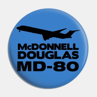 McDonnell Douglas MD-80 Silhouette Print (Black) Pin