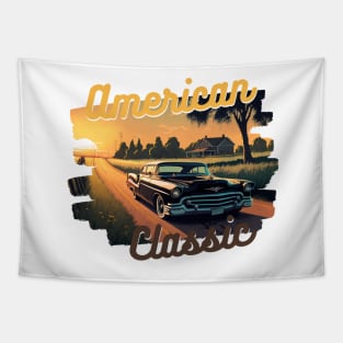 American Classic Car Inspired by the Chevy Monte Carlo Tapestry