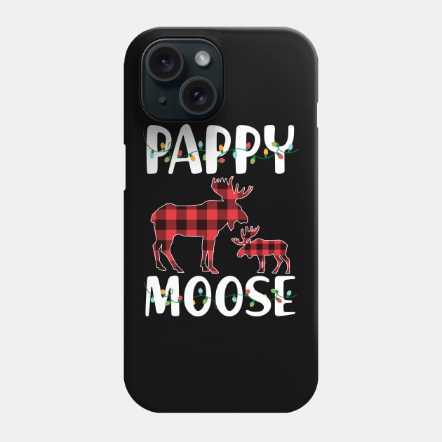 Red Plaid Pappy Moose Matching Family Pajama Christmas Gift Phone Case by intelus