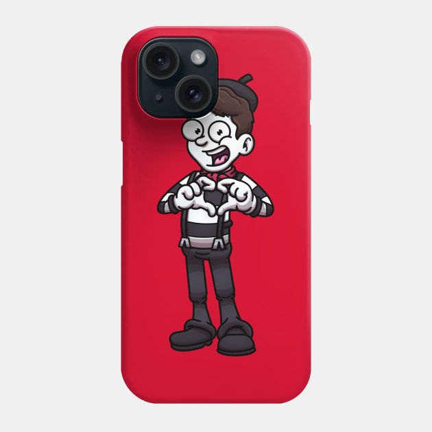 Mime Forming Heart Shape With Hands Phone Case by TheMaskedTooner