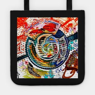 Abstract Colourful World Stamps Tote