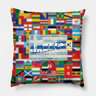 Greece Vintage style retro souvenir Pillow