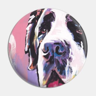 Saint St. Bernard Bright colorful pop dog art Pin