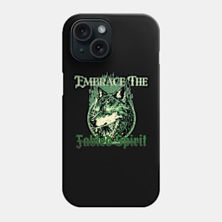 Embrace The Fabled Spirit Wolf Green Phone Case