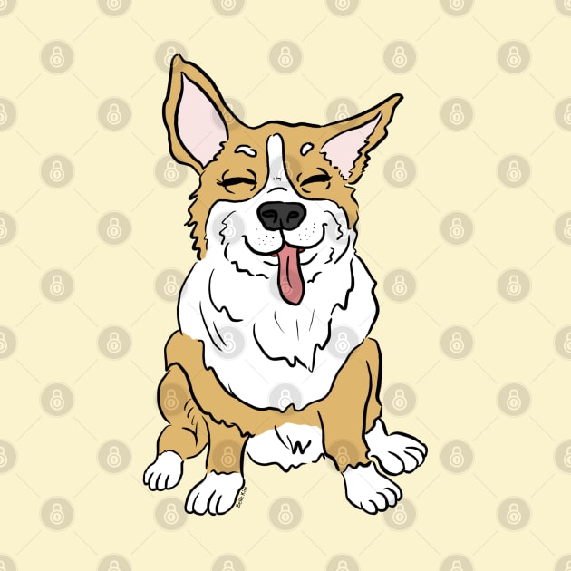 Corgi smiling by doodletokki