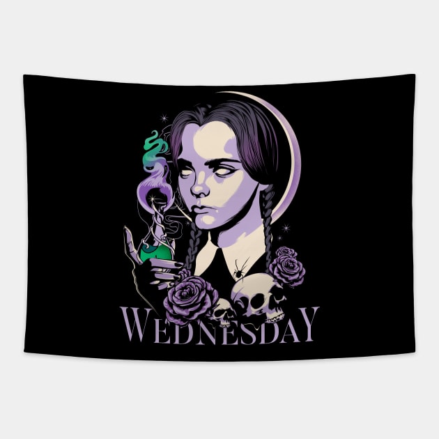 Wednesday Addams Tapestry by Heymoonly