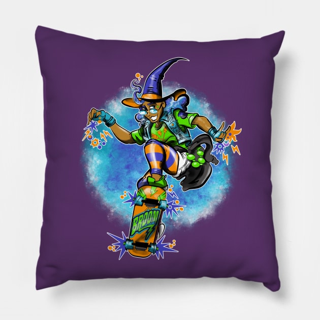 Skater Witch Pillow by mannycartoon